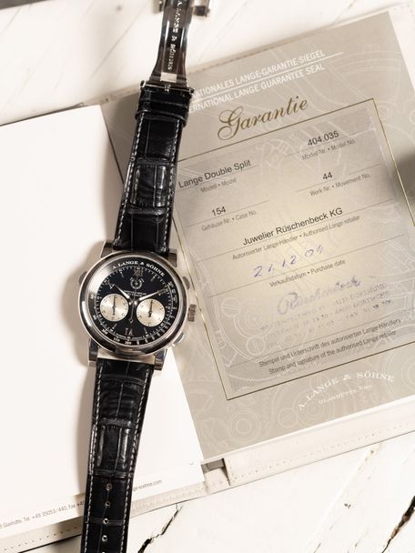 A. Lange & Söhne Double Split Ref. 404.035 – Platinum – 2004 – Full Set