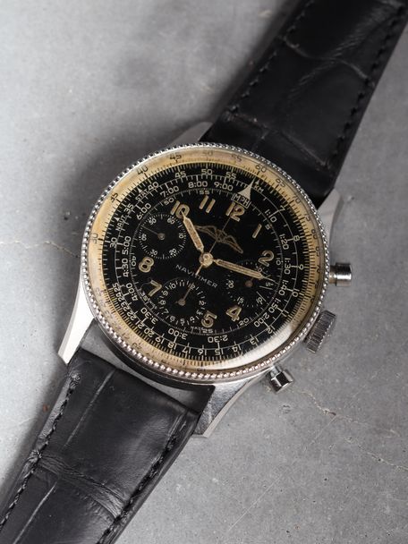 Breitling SOLD-Breitling Navitimer 806 AOPA from 1956 with Venus 178 caliber and with leather accessories
