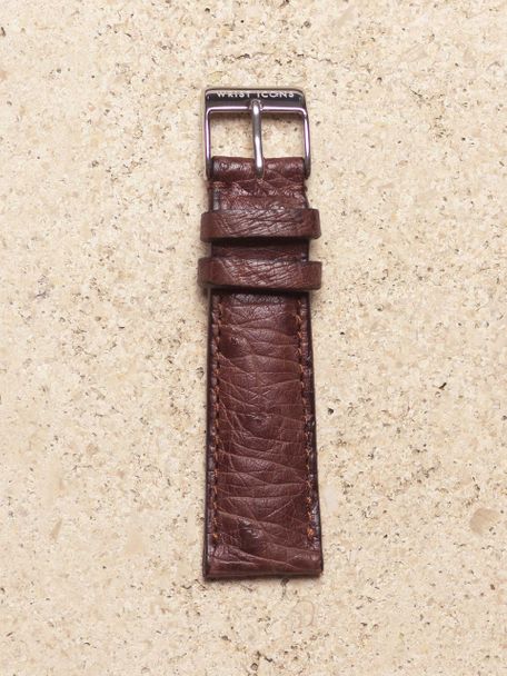 WRIST ICONS Brunette brown ostrich watch strap