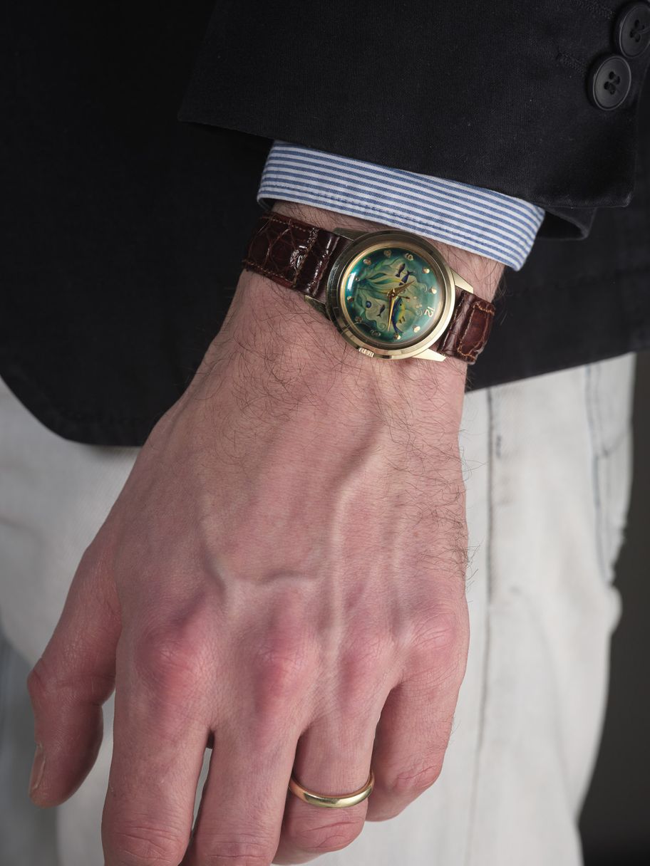 Bulova cloisonné enamel fish dial by Marguerite Koch - WRIST ICONS
