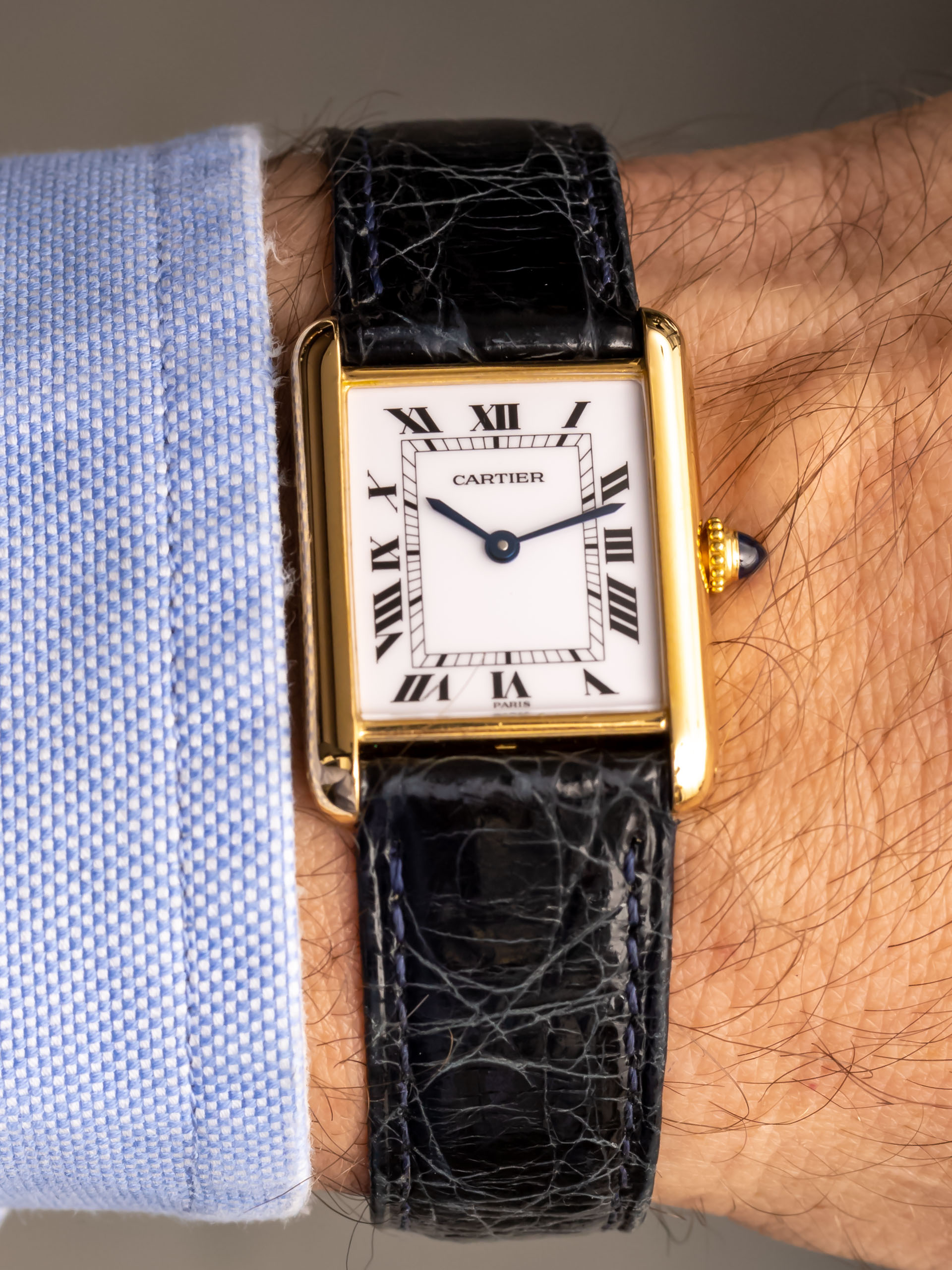 SOLD Cartier Tank Louis Grande Modele Or Jaune 78086