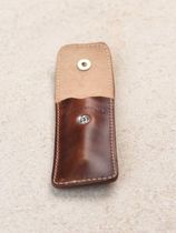 Classic brown leather mini spring bar tool