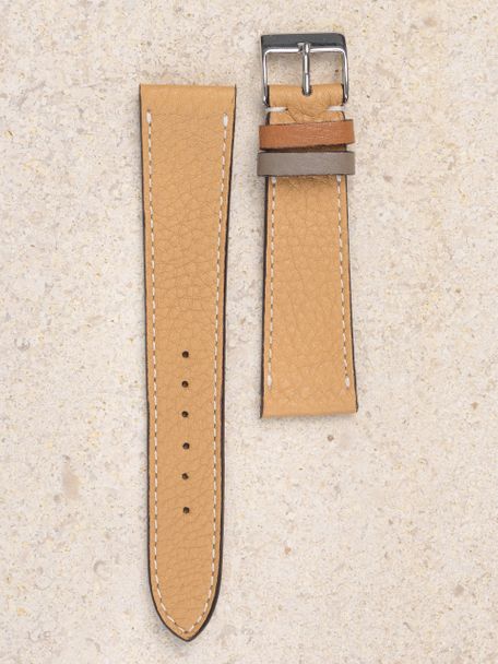 WRIST ICONS Forte dei Marmi sand Elegant watch strap with two tone keepers