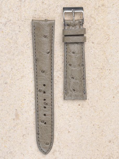 WRIST ICONS Grey taupe ostrich watch strap