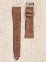 WRIST ICONS Pale beige brown suede leather watch strap