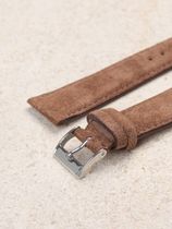 WRIST ICONS Pale beige brown suede leather watch strap