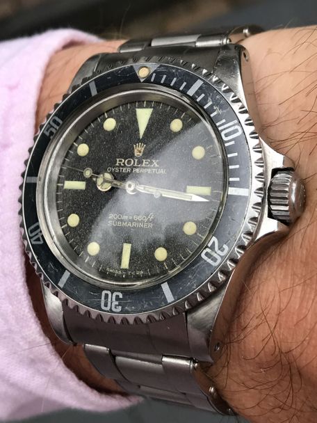 Rolex Rolex Oyster Perpetual Submariner reference 5513 from 1966 with a gilt dial aka “Bart Simpson”