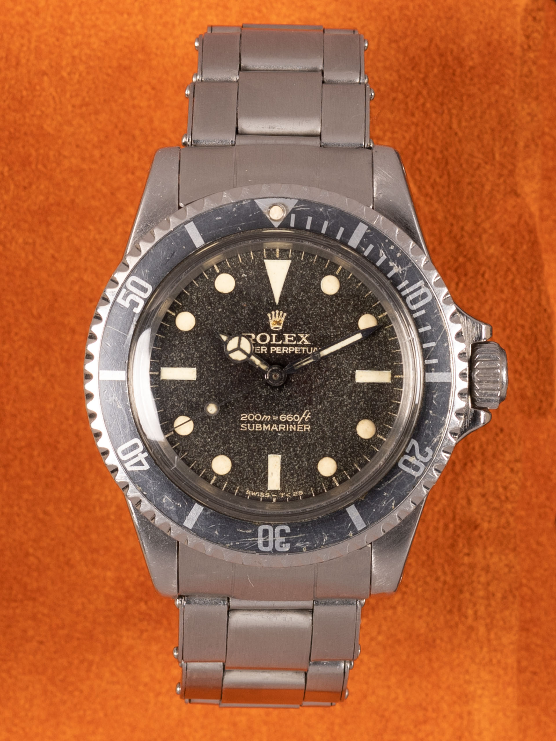 Rolex Oyster Perpetual Submariner reference 5513 from 1966 with a