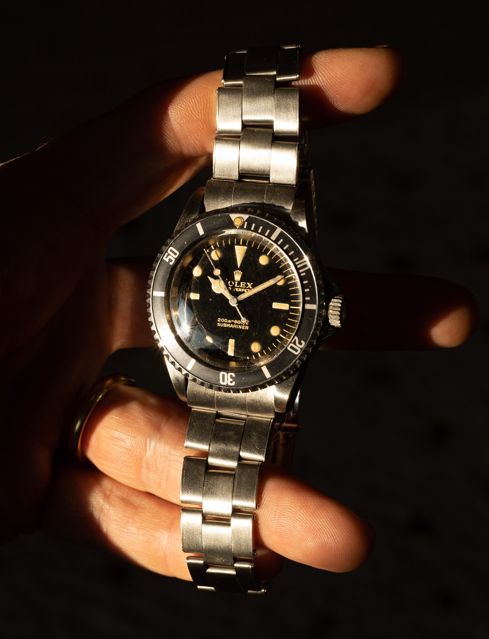 Rolex Oyster Perpetual Submariner reference 5513 from 1966 with a