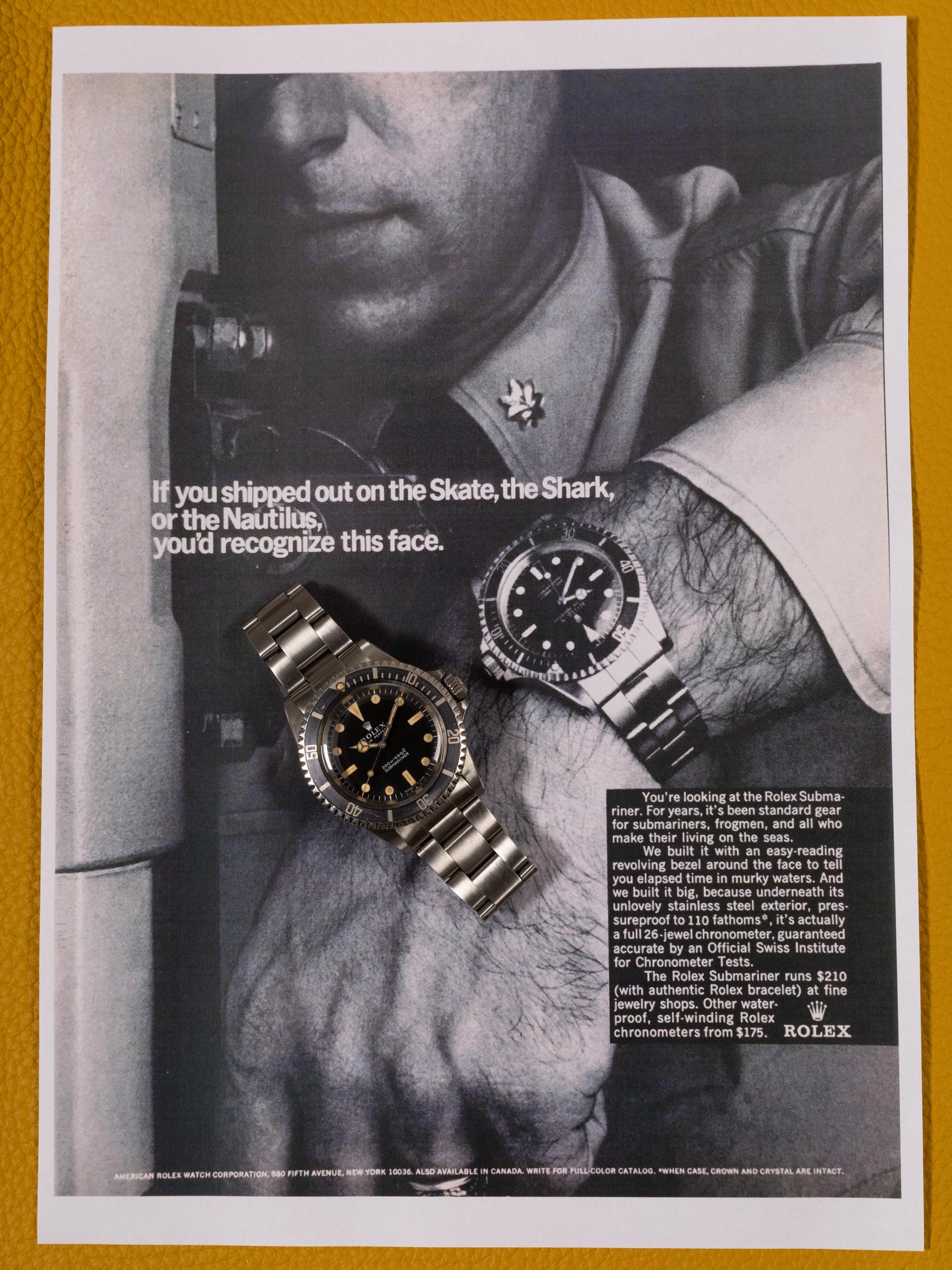 Rolex Submariner reference 5513 from 1967 with a meters first dial