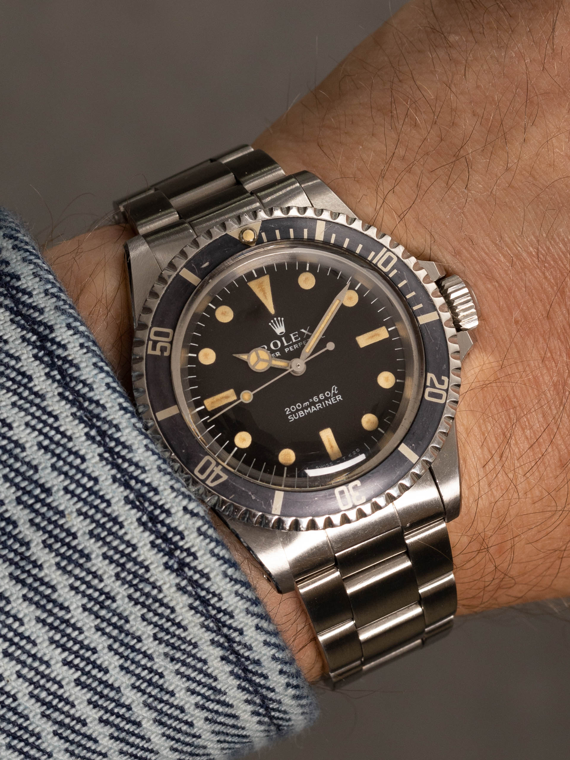 Rolex Submariner reference 5513 from 1967 with a meters first dial