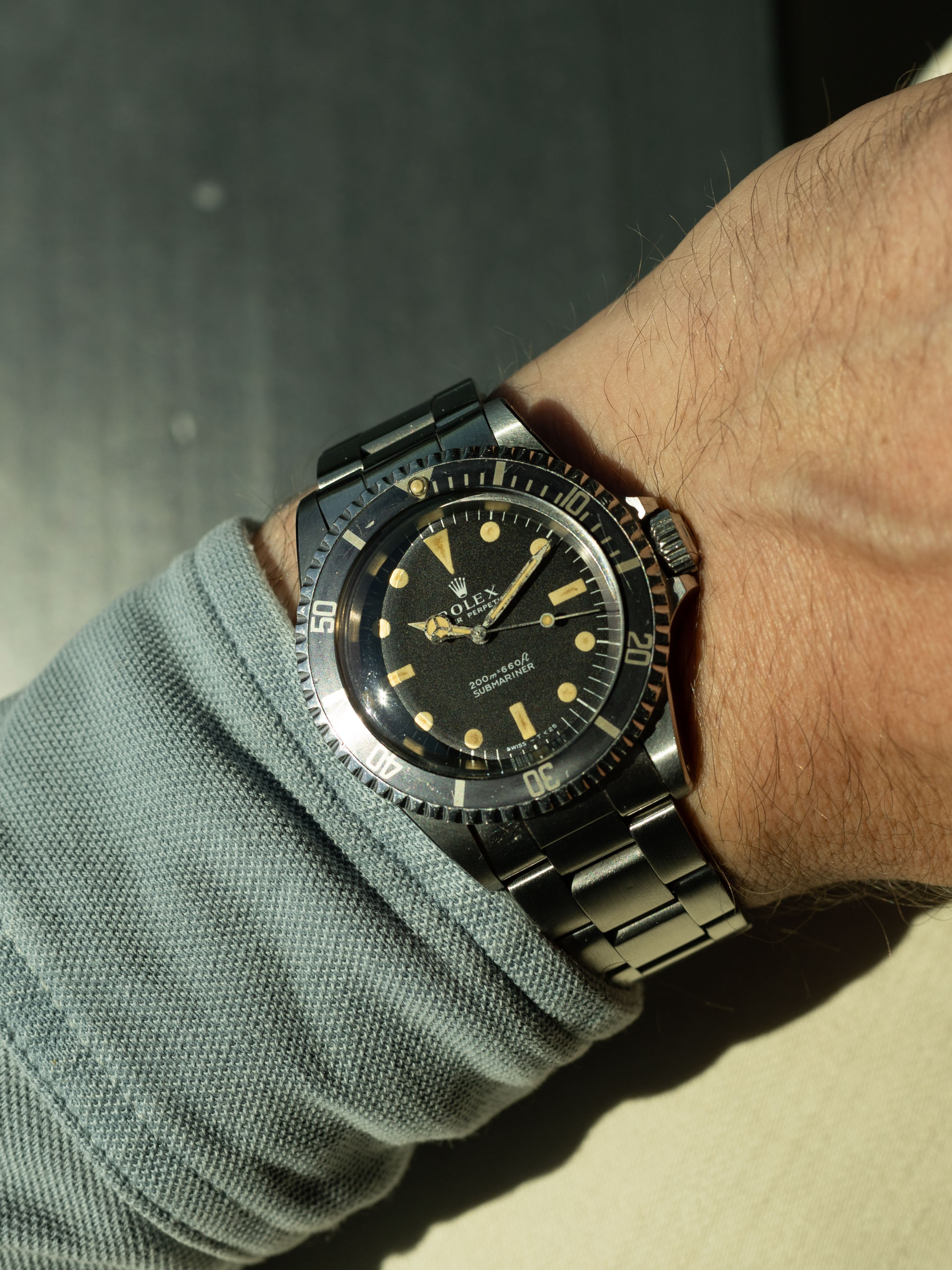 Rolex Submariner reference 5513 from 1967 with a meters first dial