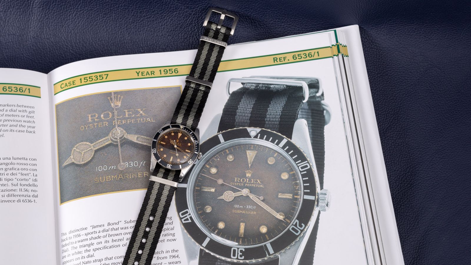 Rolex SOLD-Rolex Submariner reference 6536-1 from 1957 with a gilt dial
