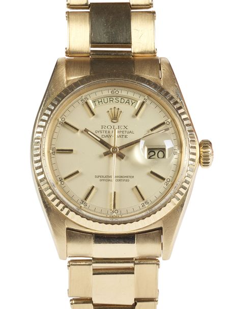 Rolex SOLD-Rolex Day Date 1803 pie-pan dial with riveted Oyster bracelet
