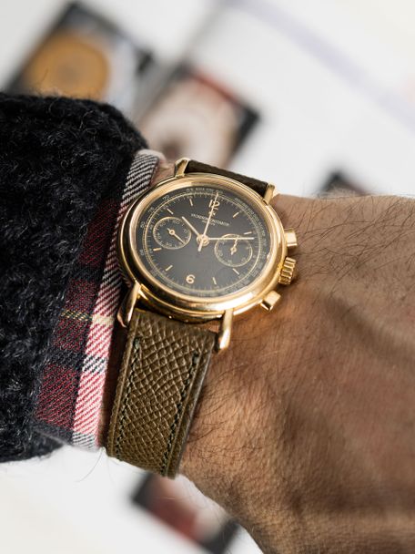 Vacheron Constantin Vacheron Constantin Les Historiques Chronograph 47101 – Black Guilloché Dial – Full Set