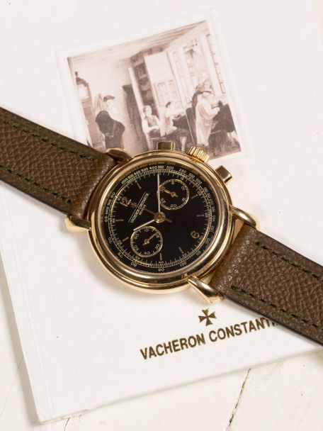 Vacheron Constantin Vacheron Constantin Les Historiques Chronograph 47101 – Black Guilloché Dial – Full Set